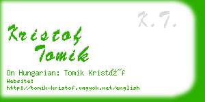 kristof tomik business card